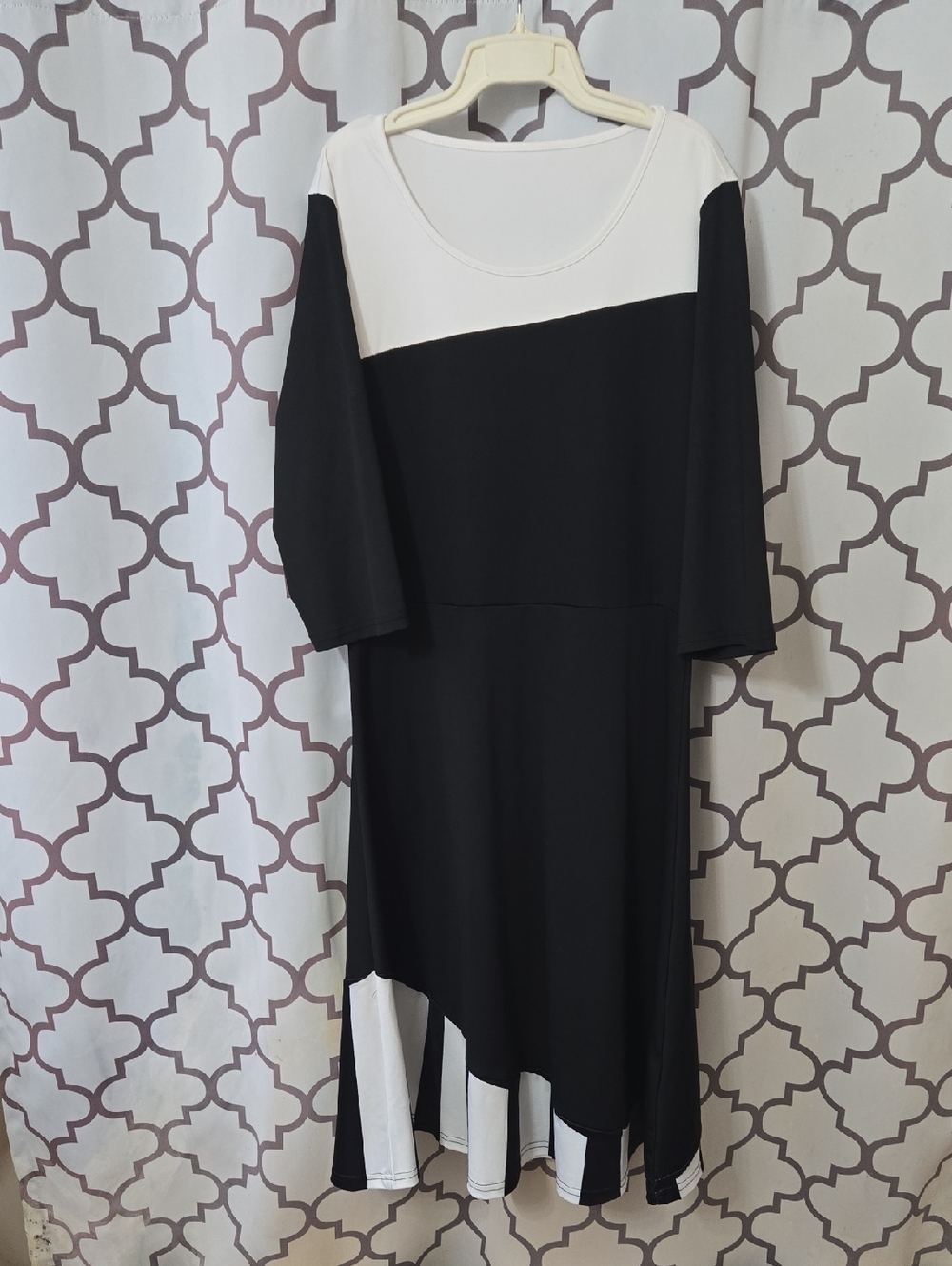 Black and White Colorblock Women's Dress